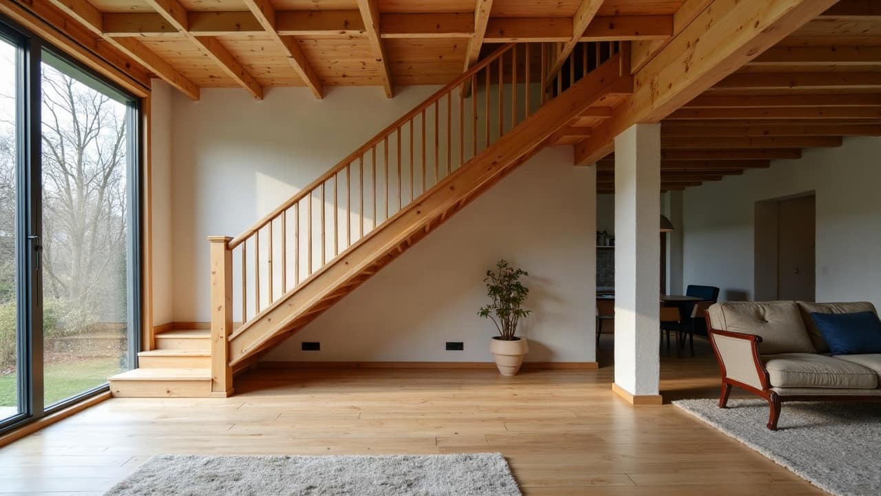 Dimensionner un escalier en bois : giron, hauteur de marche et échappée