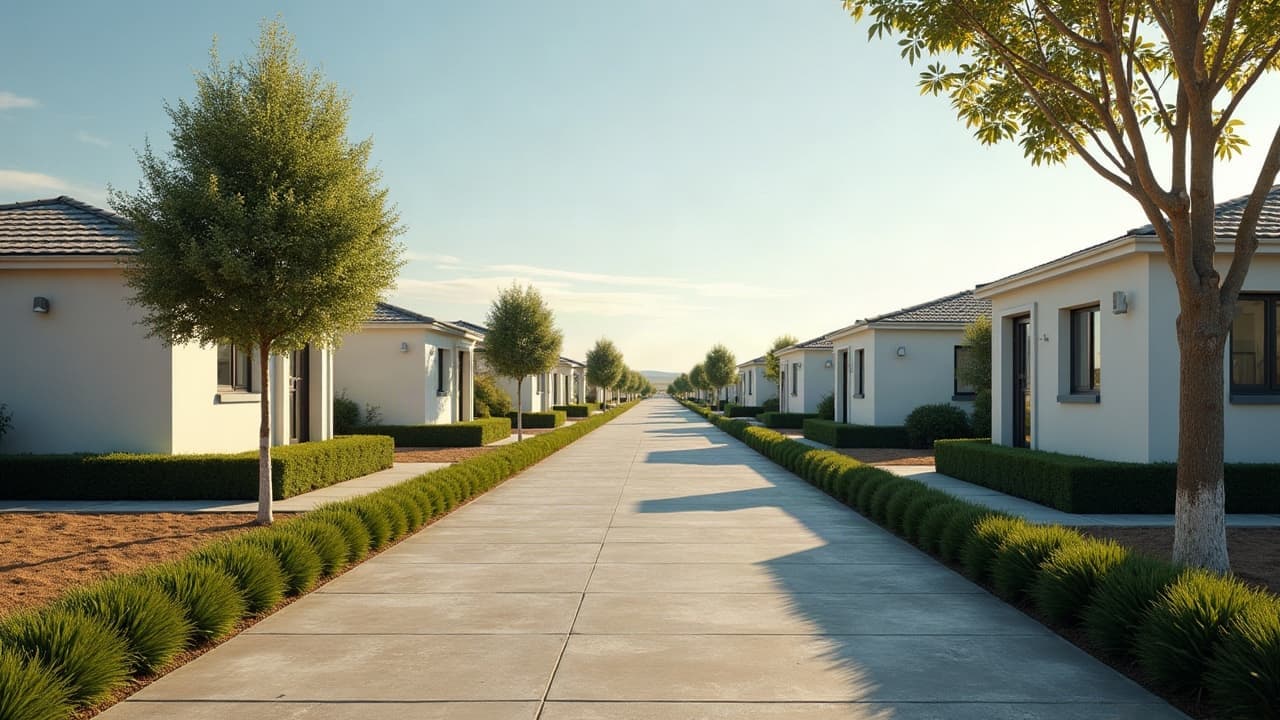 Quartier pavillonnaire d'Aulnat sur la plaine de Limagne, à proximité de l'aéroport de Clermont-Auvergne