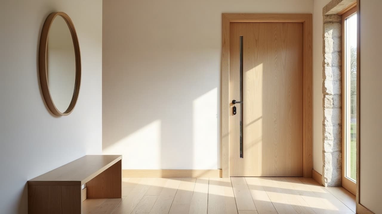 Volet en bois sur mesure posé sur une maison en pierre volcanique à Orcines
