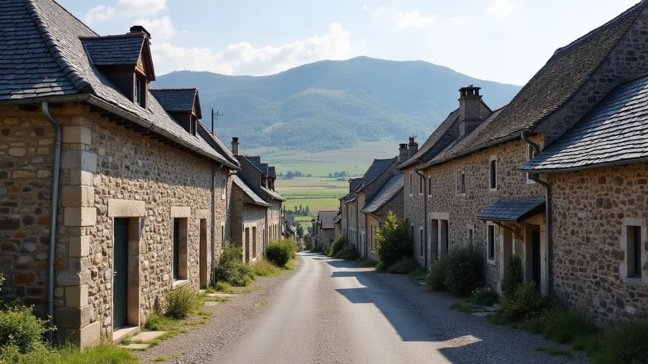 Bourg ancien de Pérignat-lès-Sarliève au pied du plateau de Gergovie