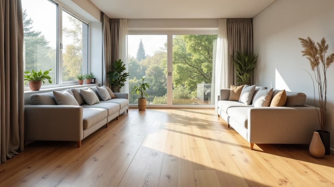 Pose de lames de parquet contrecollé sur un support en chauffage au sol